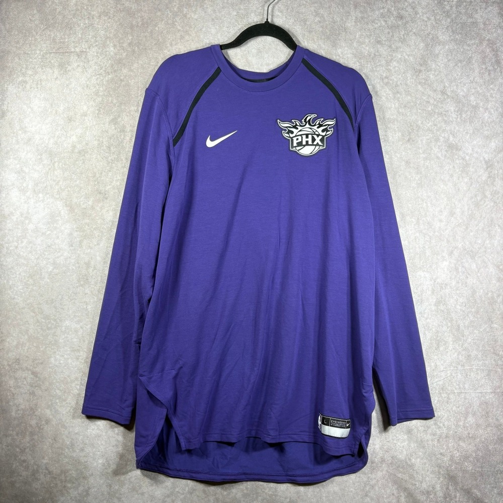 Nike Phoenix Suns NBA Shooting Shirt Men Large New Orchid Long Sleeve Basketball